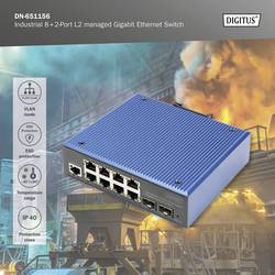 Digitus DN-651156 DN-651156 průmyslový ethernetový switch 8 + 2 porty 10 / 100 / 1000 MBit/s