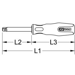 KS Tools 9621465 962.1465 Čtyřhranná rukojeť Pohon (šroubovák) 1/4 (6,3 mm) 140 mm 1 ks