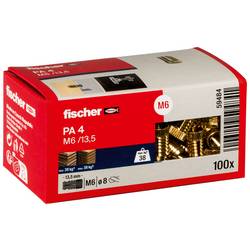 Fischer 59484 PA 4 M 6/13,5 mosazná hmoždinka 13.5 mm 8 mm 100 ks