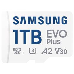 Samsung microSD Card EVO Plus paměťová karta microSD Retail 1 TB A2 Application Performance Class, v30 Video Speed Class, UHS-Class 3, Class 10 vodotěsné, vč.