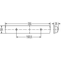 Hella mini světelný panel do auta 2JA 007 373-161 INNENLEUCHTE MD 2JA LED 12 V, 24 V (d x š x v) 360 x 65 x 45 mm spínač