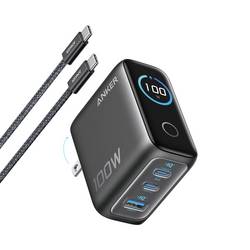 Anker ANKER Charger 100W Display 2C1A grey nabíjecí adaptér, 100 W, Rychlé nabíjení, černá