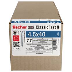 Fischer 573108 šrouby do dřevotřísky 40 mm TX 500 ks