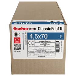 Fischer 573058 šrouby do dřevotřísky 70 mm TX 200 ks