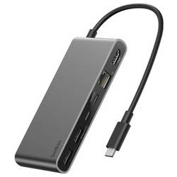 Belkin INC024hqSGY USB Hub 8 + 1 port Gigabit LAN (1/2,5 Gbit/s) , HDMI™, microSD, SD, USB-A, USB-C® 10 GBit/s s konektorem USB C, Nabíjecí přípojka USB-C® PD