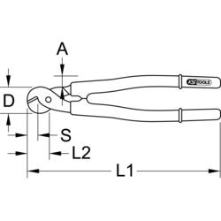 Nůžky na kabely z drátěných LAN s ochrannou izolací, 600 mm KS Tools 117.1266