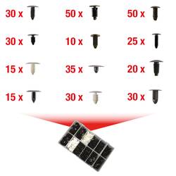 KS Tools 420.0900 Sada upevňovacích klipů pro kabelové svazky, 340 ks