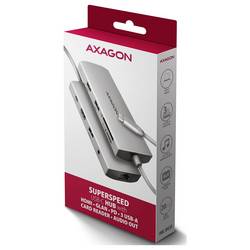 AXAGON HMC-8HLSA USB Hub 8 portů USB-C® (s napájením), USB 3.2 (Gen 1x1) , Audio, 2.0 (3,5 mm jack) , SD, USB 2.0 USB 3.2 Gen1 5 GBit/s s konektorem USB C