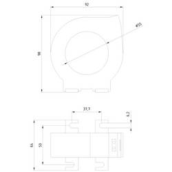 Siemens 3UL2303-1A 3UL23031A diferenční proudový transformátor Průchodka pro vodič (výška x šířka):55 x 55 mm Ø průchodky vodiče:55 mm montáž na DIM lištu 1 ks