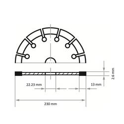 LUKAS-ERZETT A344032301213153 DiamantLD Multi S13 230 diamantový řezný kotouč Průměr 230 mm Ø otvoru 22.23 mm beton 1 ks