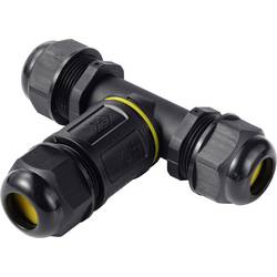 TRU Components rozbočka kabelů T-odboček IP68, 3 vstupů, šroubovací kontakt 5 pól., 0,5 - 4,0 mm m² TC-14745260 černá TRU COMPONENTS Množství: 1 ks