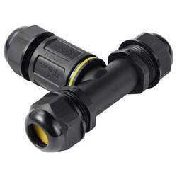 TRU Components rozbočka kabelů T-odboček IP68, 3 vstupů, šroubovací kontakt 5 pól., 0,5 - 4,0 mm m² TC-14745260 černá TRU COMPONENTS Množství: 1 ks