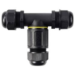 TRU Components rozbočka kabelů T-odboček IP68, 3 vstupů, šroubovací kontakt 5 pól., 0,5 - 4,0 mm m² TC-14745260 černá TRU COMPONENTS Množství: 1 ks