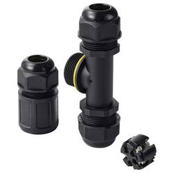 TRU Components rozbočka kabelů T-odboček IP68, 3 vstupů, šroubovací kontakt 5 pól., 0,5 - 4,0 mm m² TC-14745260 černá TRU COMPONENTS Množství: 1 ks