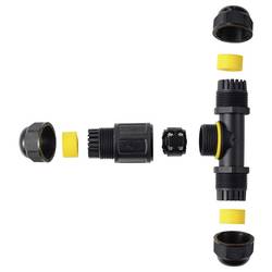 TRU Components rozbočka kabelů T-odboček IP68, 3 vstupů, šroubovací kontakt 5 pól., 0,5 - 4,0 mm m² TC-14745260 černá TRU COMPONENTS Množství: 1 ks