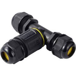 TRU Components rozbočka kabelů T-odboček IP68, 3 vstupů, šroubovací kontakt 3 pól., 0,5 - 4,0 mm m² TC-14745256 černá TRU COMPONENTS Množství: 1 ks