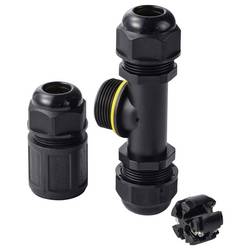 TRU Components rozbočka kabelů T-odboček IP68, 3 vstupů, šroubovací kontakt 3 pól., 0,5 - 4,0 mm m² TC-14745256 černá TRU COMPONENTS Množství: 1 ks