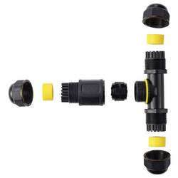 TRU Components rozbočka kabelů T-odboček IP68, 3 vstupů, šroubovací kontakt 3 pól., 0,5 - 4,0 mm m² TC-14745256 černá TRU COMPONENTS Množství: 1 ks
