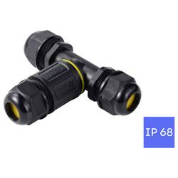 TRU Components rozbočka kabelů T-odboček IP68, 3 vstupů, šroubovací kontakt 3 pól., 0,5 - 4,0 mm m² TC-14745256 černá TRU COMPONENTS Množství: 1 ks