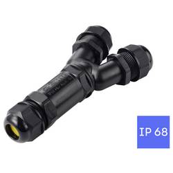 Kabelová TRU Components Y-spojka IP68, 3 vstupů, šroubovací kontakt 5 pól., 0,5 - 4,0 mm m² TC-14745268 černá TRU COMPONENTS Množství: 1 ks