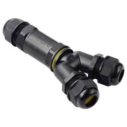 Kabelová TRU Components Y-spojka IP68, 3 vstupů, šroubovací kontakt 3 pól., 0,5 - 4,0 mm m² TC-14745264 černá TRU COMPONENTS Množství: 1 ks