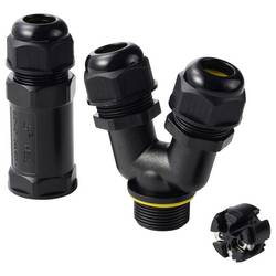 Kabelová TRU Components Y-spojka IP68, 3 vstupů, šroubovací kontakt 3 pól., 0,5 - 4,0 mm m² TC-14745264 černá TRU COMPONENTS Množství: 1 ks