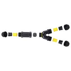 Kabelová TRU Components Y-spojka IP68, 3 vstupů, šroubovací kontakt 3 pól., 0,5 - 4,0 mm m² TC-14745264 černá TRU COMPONENTS Množství: 1 ks