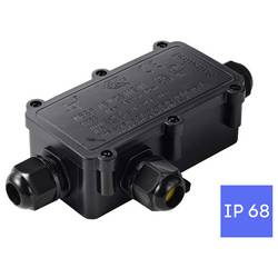 TRU Components zásuvka pro odkládání IP68, vodotěsné 3 vstupy, 0,5 - 2,5 m² TC-14745272 černá TRU COMPONENTS Množství: 1 ks