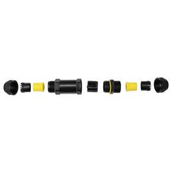 Kabelová TRU Components vodotěsná spojka IP68, šroubovací kontakt 3 pól., 0,5-4,0 m² TC-14745228 černá TRU COMPONENTS Množství: 1 ks