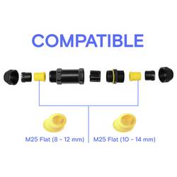 Kabelová TRU Components vodotěsná spojka IP68, šroubovací kontakt 3 pól., 0,5-4,0 m² TC-14745228 černá TRU COMPONENTS Množství: 1 ks