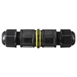 Kabelová TRU Components vodotěsná spojka IP68, šroubovací kontakt 3 pól., 0,5-2,5 m² TC-14745236 černá TRU COMPONENTS Množství: 1 ks