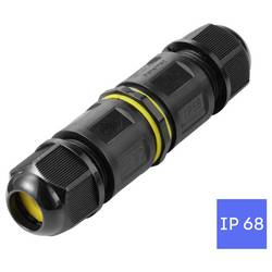 Kabelová TRU Components vodotěsná spojka IP68, šroubovací kontakt 3 pól., 0,5-2,5 m² TC-14745236 černá TRU COMPONENTS Množství: 1 ks
