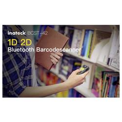 inateck BCST-42_green skener čárových kódů Bluetooth, bezdrátové 1D, 2D LED Černá, Green ruční skener vč. stojánku