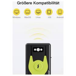 inateck BCST-42_green skener čárových kódů Bluetooth, bezdrátové 1D, 2D LED Černá, Green ruční skener vč. stojánku
