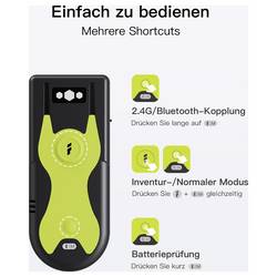inateck BCST-42_green skener čárových kódů Bluetooth, bezdrátové 1D, 2D LED Černá, Green ruční skener vč. stojánku