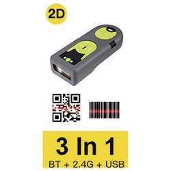 inateck BCST-42_green skener čárových kódů Bluetooth, bezdrátové 1D, 2D LED Černá, Green ruční skener vč. stojánku