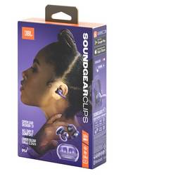 JBL Soundgear Clips TWS otevřená sluchátka Bluetooth®, Bez kabelu stereo nachová headset, odolné vůči potu, dotykové ovládání