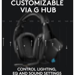 Logitech Gaming G935 Headset uzavřená (Over Ear) kabelová 7.1 Surround černá, RGB Redukce šumu mikrofonu regulace hlasitosti, Vypnutí zvuku mikrofonu, Vibrace