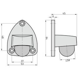 Basi dveřní zarážka 7704-0022 (d x š x v) 64 x 53 x 45 mm nerezová ocel