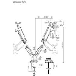 SpeaKa Professional SP-MM-910 rameno na monitory 2 Displej: (s) 43,2 cm (17) - 81,3 cm (32) černá nakláněcí, naklápěcí, nastavitelná výška, otočný
