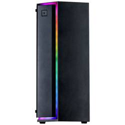 Inter-Tech S-3906 Renegade tower PC skříň černá prachový filtr, integrované osvětlení, 1 předinstalovaný LED ventilátor, boční okno