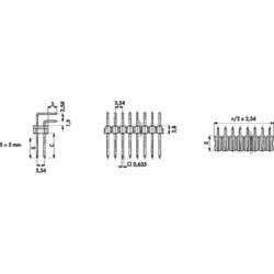 Fischer Elektronik pinová lišta (standardní) Počet řádků: 2 Počet kontaktů v řadě: 36 10053149 1 ks