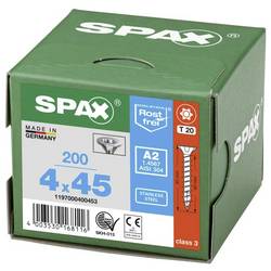 SPAX 1197000400453 R 88091 Senkkopf T-STAR šroub do dřeva 4 mm 45 mm T-STAR plus nerezová ocel A2 200 ks