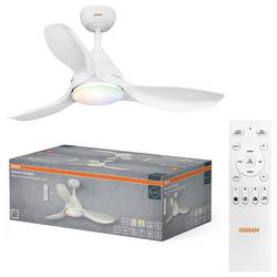 OSRAM HOMELIGHTING Ceiling Fan Bise 1065mm 48W CCT RGB stropní ventilátor 48 W (Ø) 1065 mm s osvětlením, s dálkovým ovládáním, stmívatelný, s časovačem