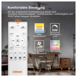 OSRAM HOMELIGHTING Ceiling Fan Bise 1065mm 48W CCT RGB stropní ventilátor 48 W (Ø) 1065 mm s osvětlením, s dálkovým ovládáním, stmívatelný, s časovačem