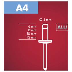Arrow Tool Group 724070 slepý nýt (Ø x d) 4 mm x 8 mm hliník hliník RA 4 X 8 ALU 50ST 50 ks