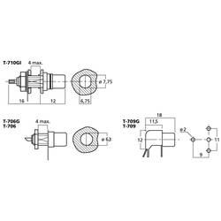 Monacor T-710GI cinch vestavná zásuvka