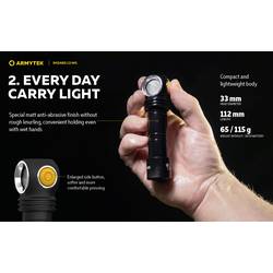 ArmyTek Wizard C2 WG Warm LED čelovka, napájeno akumulátorem, 1100 lm, 13 h, F09201W