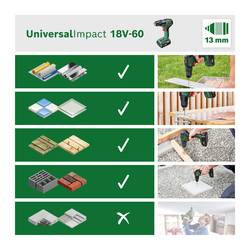 Bosch Home and Garden UniversalImpact 18V-60 aku příklepový šroubovák, 18 V, 2.0 Ah Li-Ion vč. 2x aku, vč. nabíječky, 06039D7102