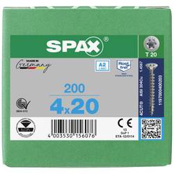 SPAX 1197000400203 R 88091 Senkkopf T-STAR šroub do dřeva 4 mm 20 mm T-STAR plus 88091 nerezová ocel A2 200 ks